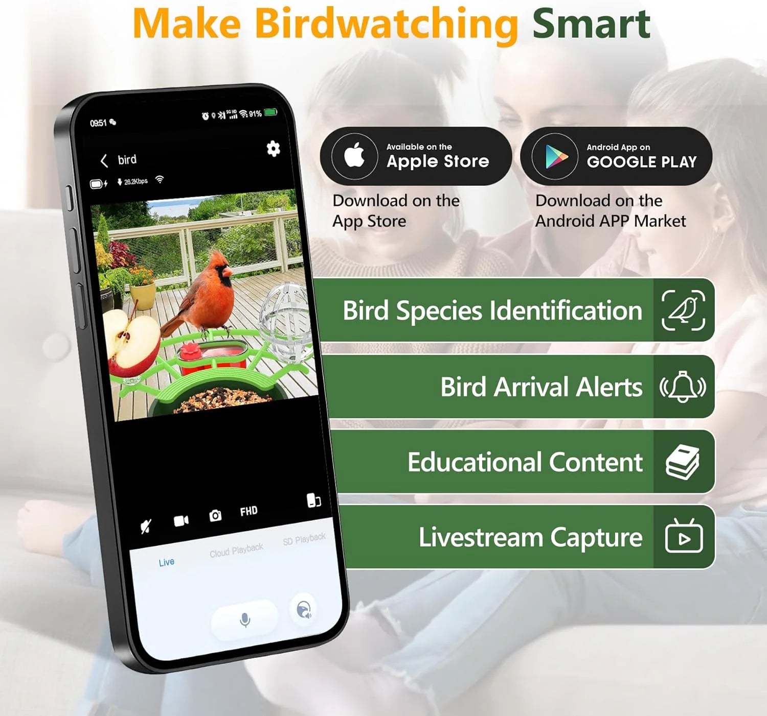 Centvicam Smart Bird Feeder with Camera �?2K HD Live View