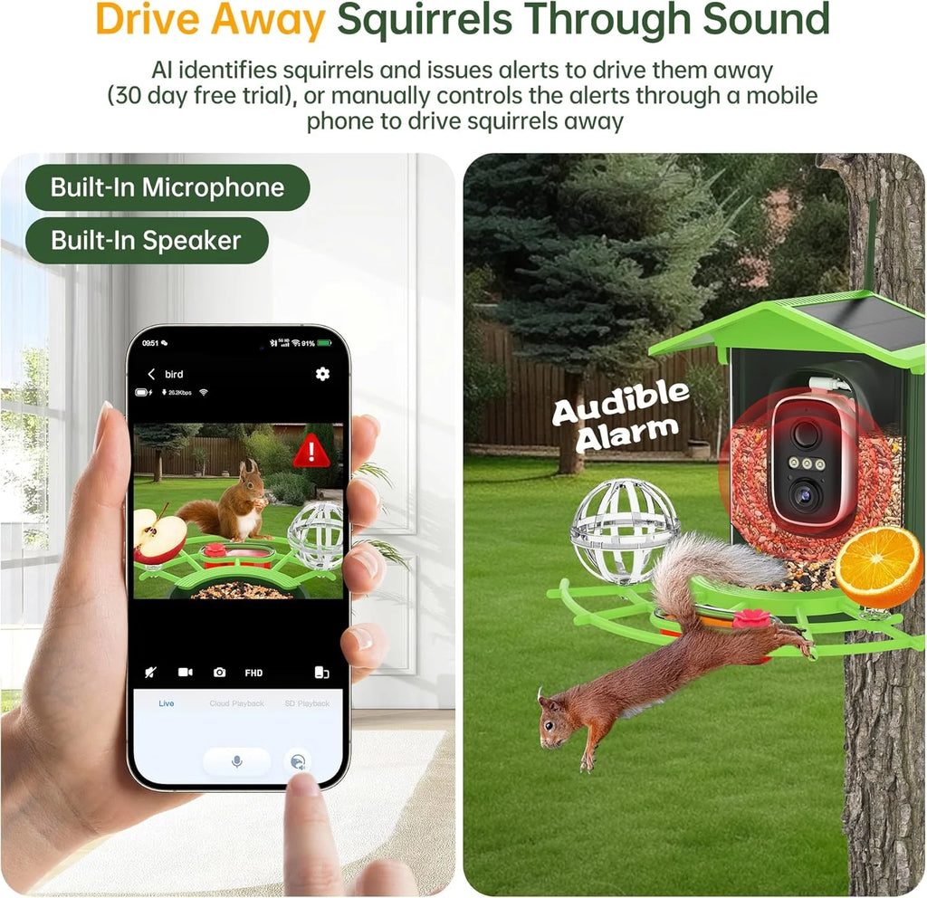 Centvicam Smart Bird Feeder with Camera �?2K HD Live View