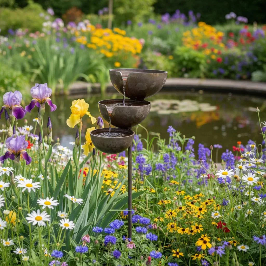 🔥Hot Sale 50% OFF🔥Bring Life Back To Your Garden �?Peaceful Cascading Rain Catcher Bird Bath For Welcoming Garden Wildlife🌿🐦
