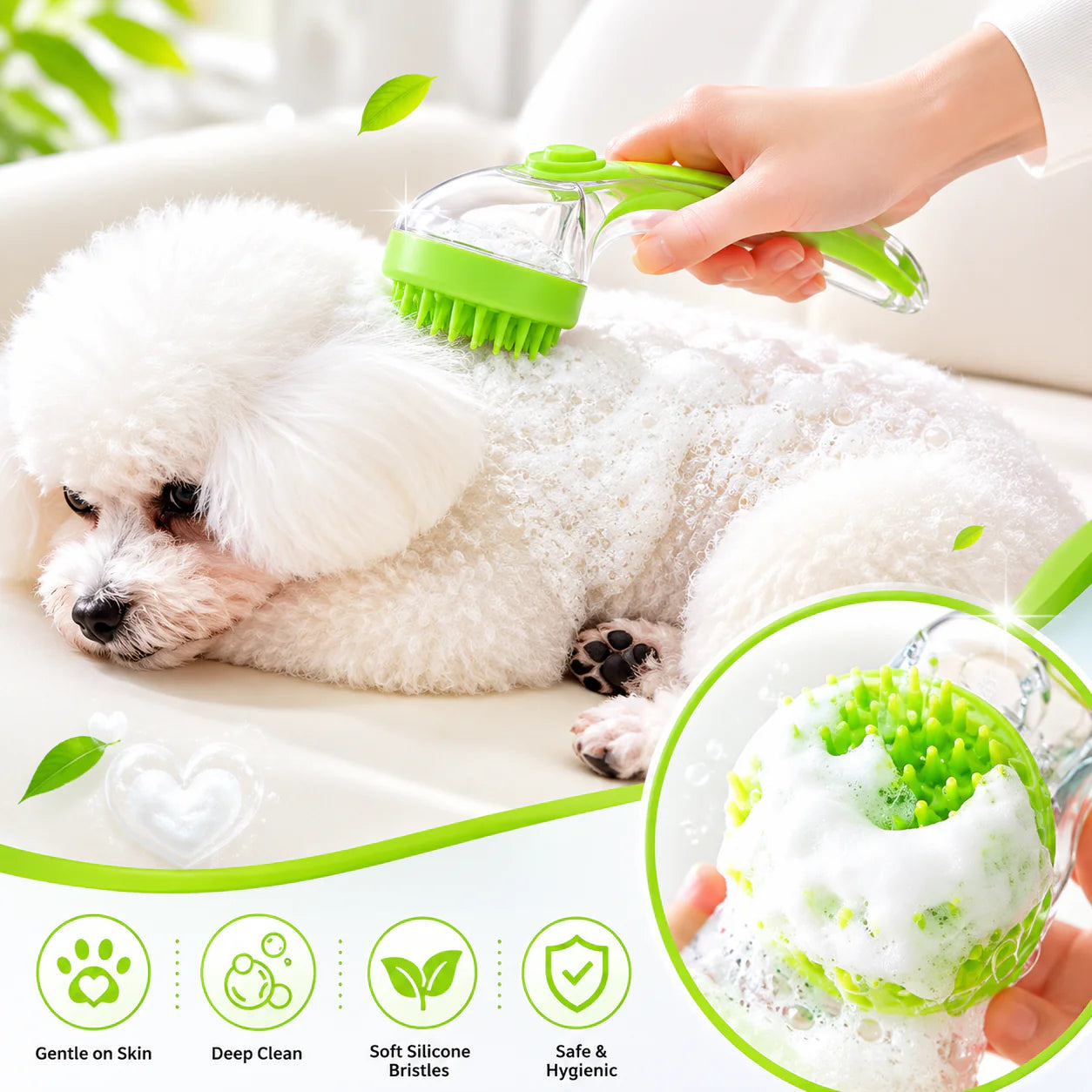 2-in-1 Pet Bath Brush & Shampoo Dispenser-2 PCS