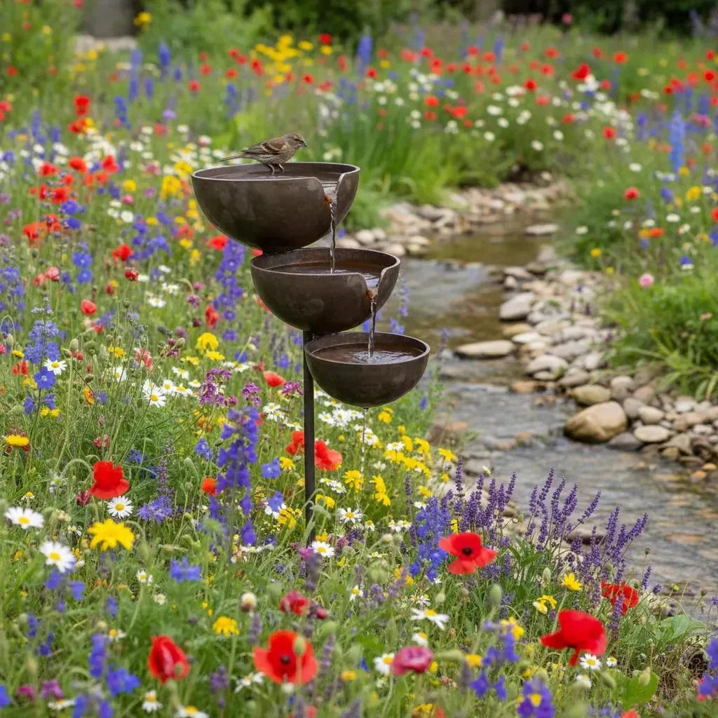 🔥Hot Sale 50% OFF🔥Bring Life Back To Your Garden �?Peaceful Cascading Rain Catcher Bird Bath For Welcoming Garden Wildlife🌿🐦