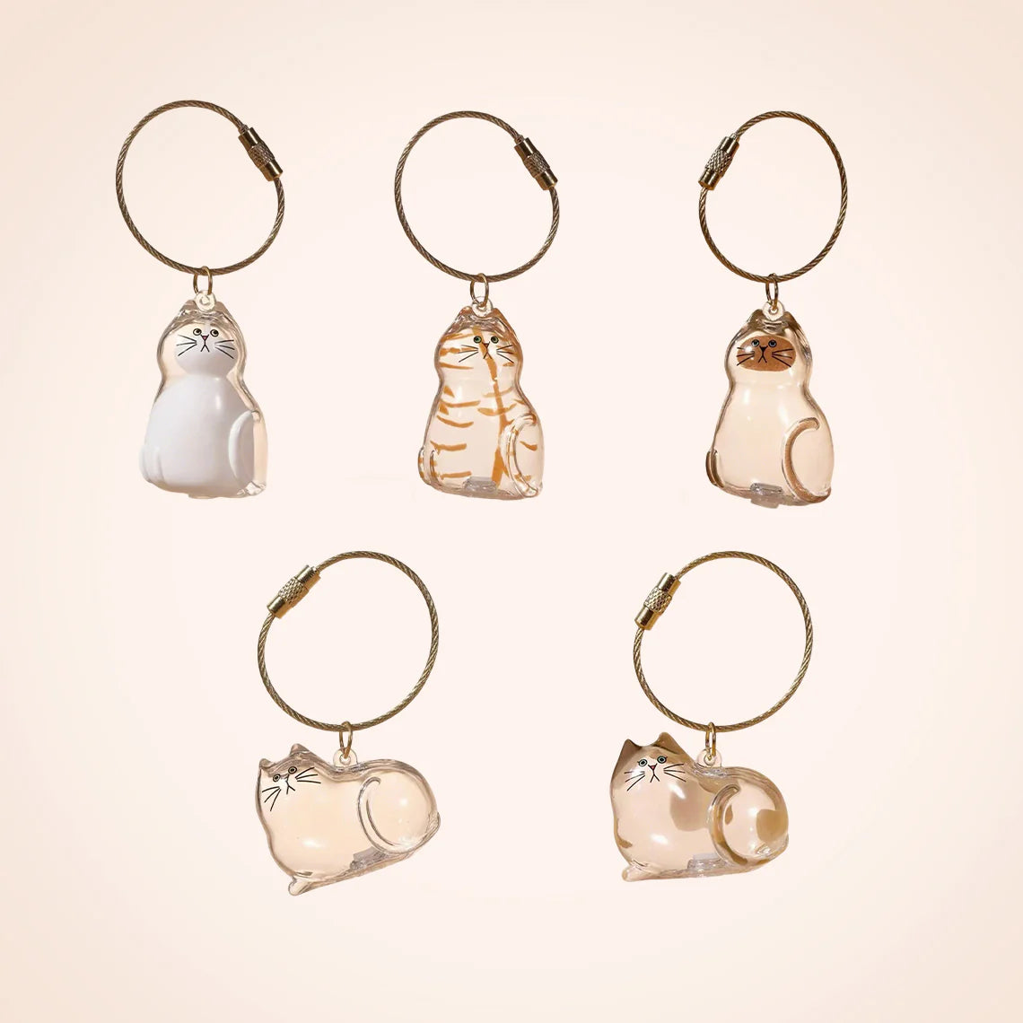 Pet Hair Keepsake Capsule Keychain for Cat & Dog Lovers -5Pcs