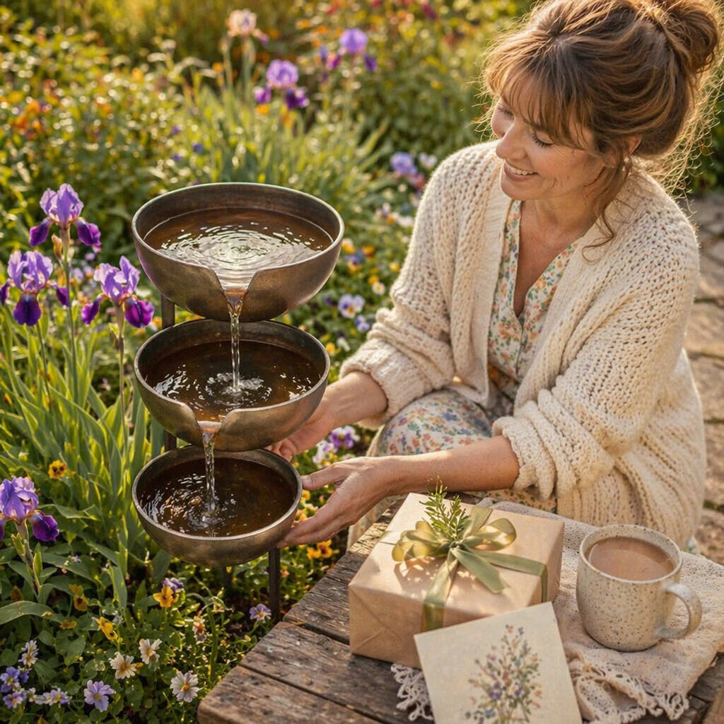 🔥Hot Sale 50% OFF🔥Bring Life Back To Your Garden �?Peaceful Cascading Rain Catcher Bird Bath For Welcoming Garden Wildlife🌿🐦