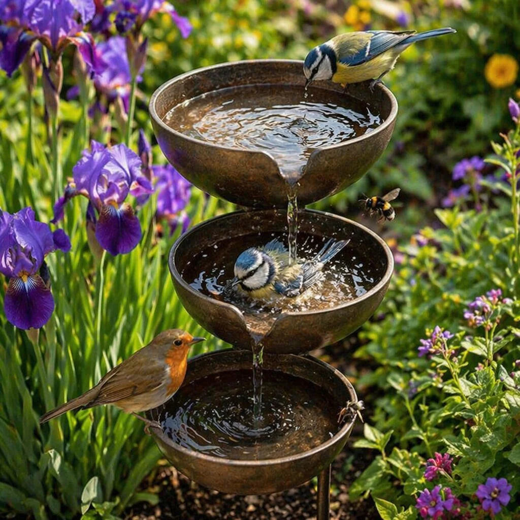 🔥Hot Sale 50% OFF🔥Bring Life Back To Your Garden �?Peaceful Cascading Rain Catcher Bird Bath For Welcoming Garden Wildlife🌿🐦